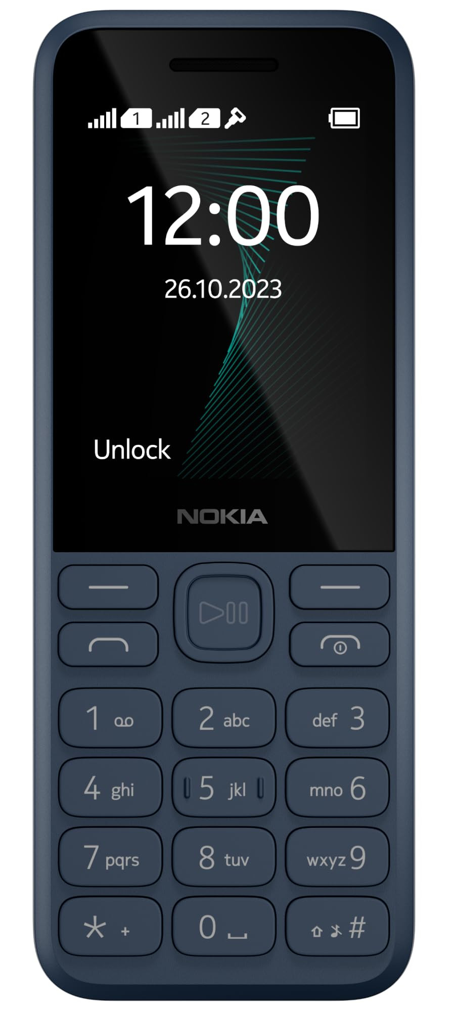 Nokia 130 Music  Built-in Powerful Loud Speaker with Music Player and Wireless FM Radio  Dedicated Music Buttons  Big 24 Display  1 Month Standby Battery Life  Blue