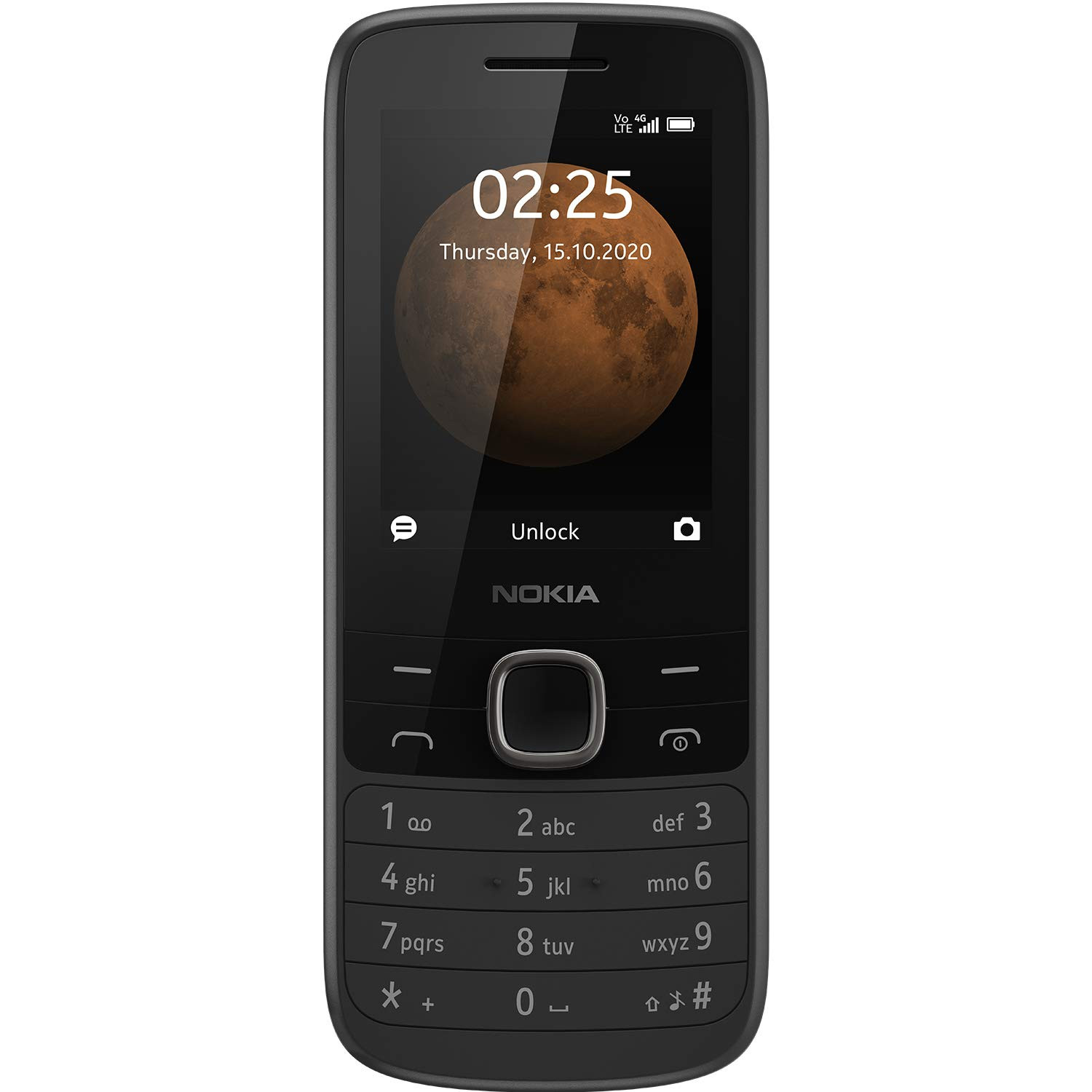 Nokia 225 4G Dual SIM Feature Phone with Long Battery Life Camera Multiplayer Games and Premium Finish  Black Colour