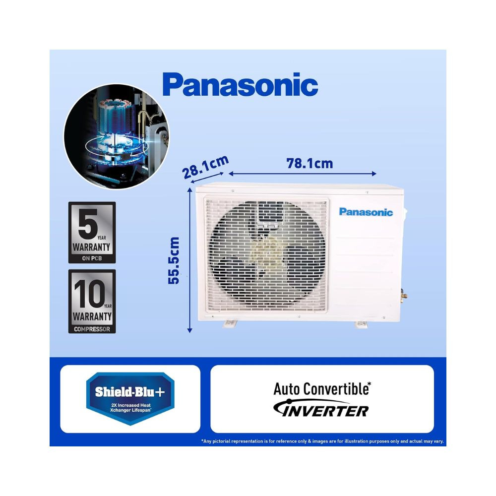 Panasonic 15 Ton 3 Star Wi-Fi Inverter Smart Split AC Copper Condenser 7 in 1 Convertible with True AI Mode PM 01 Air Purification Filter CSCU-SU18ZKYWT 2024 Model White