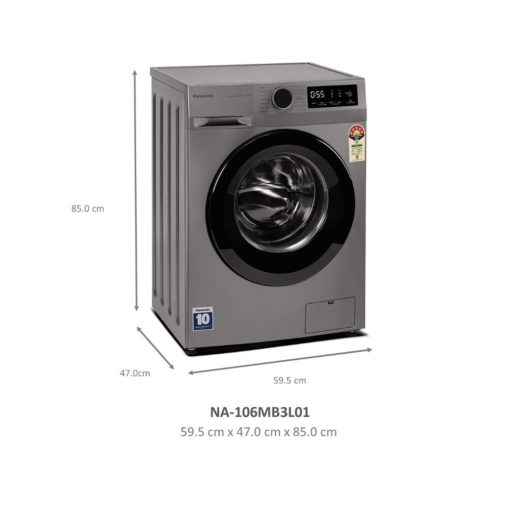 Panasonic 6 kg 5 Star Fully Automatic Front Loading Washing Machine NA-106MB3L01 Grey