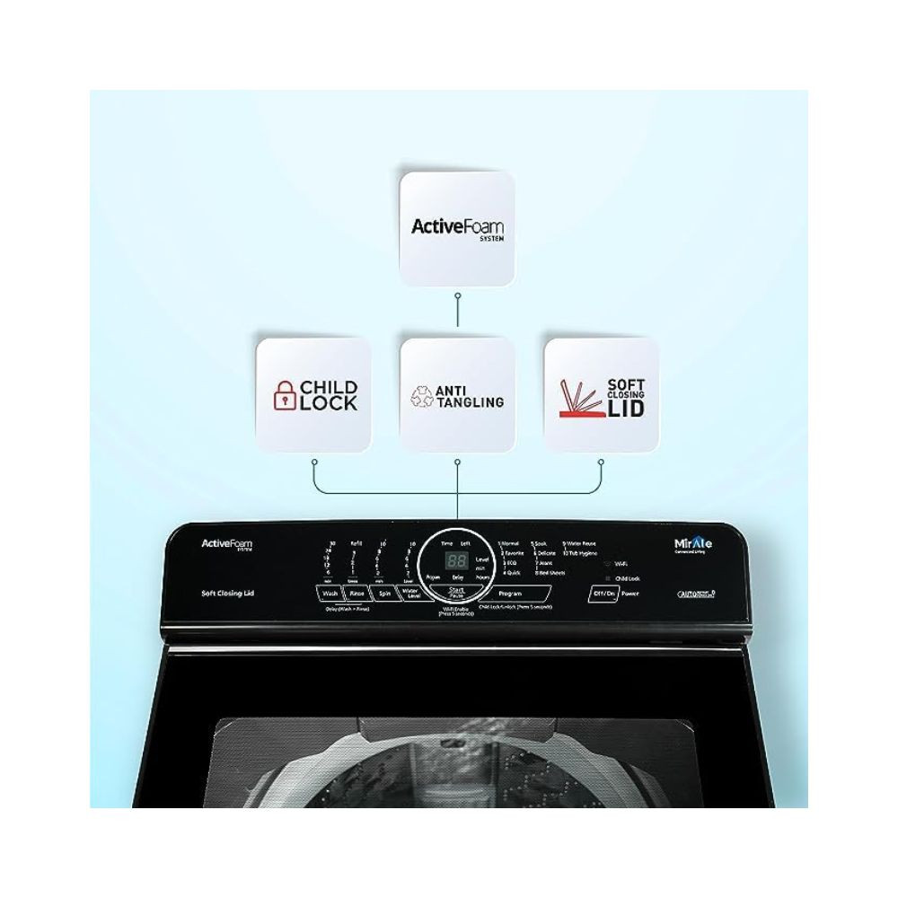 Panasonic 8 Kg Wifi Fully-Automatic Top Loading Smart Washing Machine NA-F80X10CRB 12 Wash Programmes Charcoal Inox Grey Compatible with Alexa