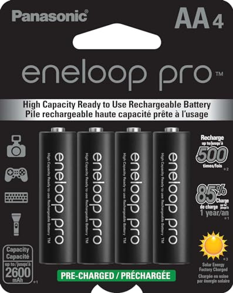 Panasonic eneloop pro AA Rechargeable NiMH Batteries BK-3HCCA4BA