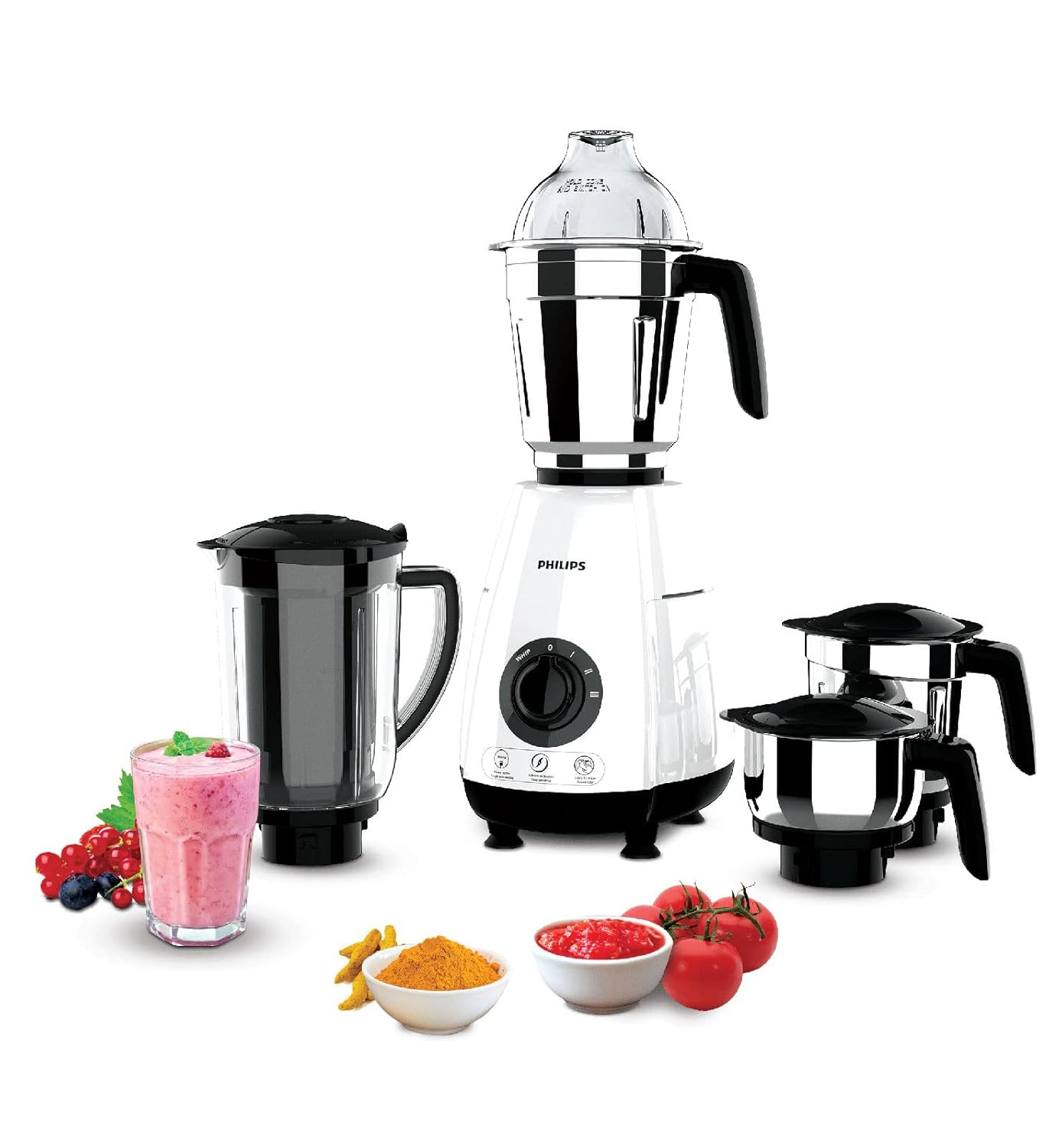 Philips HL770300 1000 Watt Mixer Grinder Copper Motor 4 Jar with 5 Year Warranty on Motor