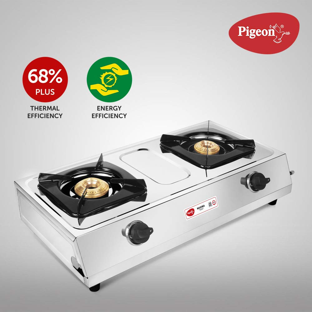 Pigeon by Stovekraft Favourite Maxima Stainless Steel 2 Burner Gas Stove