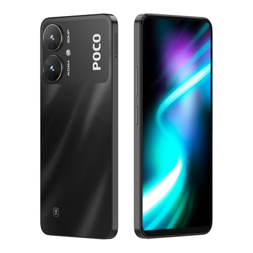 POCO M6 5G Galactic Black 4GB RAM 64GB Storage  MediaTek Dimensity 6100 5G Processor  5000 mAh Battery  18W Fast Charging  50 MP AI Dual-Camera System  Side Fingerprint Sensor