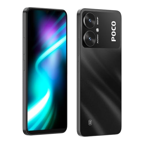 POCO M6 5G Galactic Black 4GB RAM 64GB Storage  MediaTek Dimensity 6100 5G Processor  5000 mAh Battery  18W Fast Charging  50 MP AI Dual-Camera System  Side Fingerprint Sensor