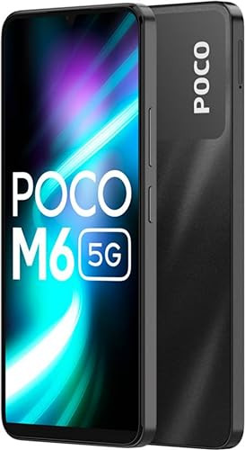 POCO M6 5G Galactic Black6GB RAM 128GB Storage  MediaTek Dimensity 6100 5G Processor  5000 mAh Battery  18W Fast Charging  50 MP AI Dual-Camera System  Side Fingerprint Sensor