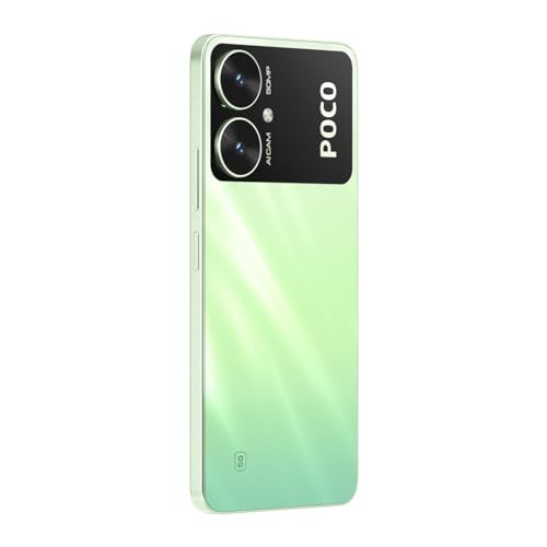 POCO M6 5G Polaris Green 6GB RAM 128GB Storage  MediaTek Dimensity 6100 5G Processor  5000 mAh Battery  18W Fast Charging  50 MP AI Dual-Camera System  Side Fingerprint Sensor