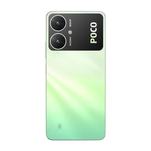 POCO M6 5G Polaris Green 6GB RAM 128GB Storage  MediaTek Dimensity 6100 5G Processor  5000 mAh Battery  18W Fast Charging  50 MP AI Dual-Camera System  Side Fingerprint Sensor