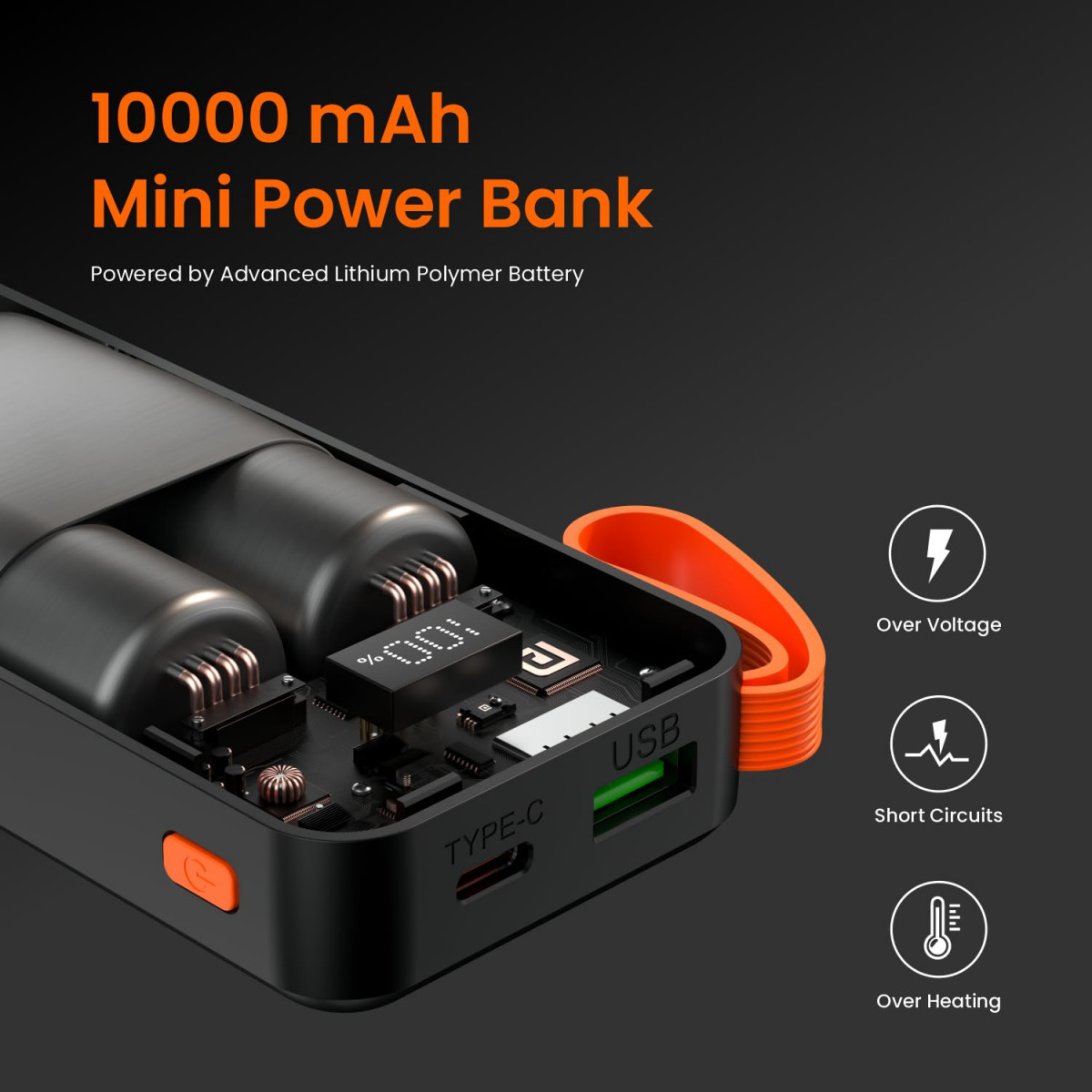 Portronics Ampbox 10K 10000 mAh Power Bank with 225W Fast Charging Digital Display Dual Output