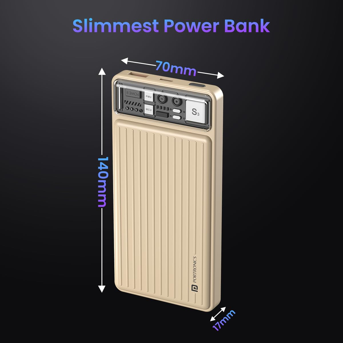 Portronics Luxcell 10K 10000 mAh Designer Power Bank with 225W Max Output