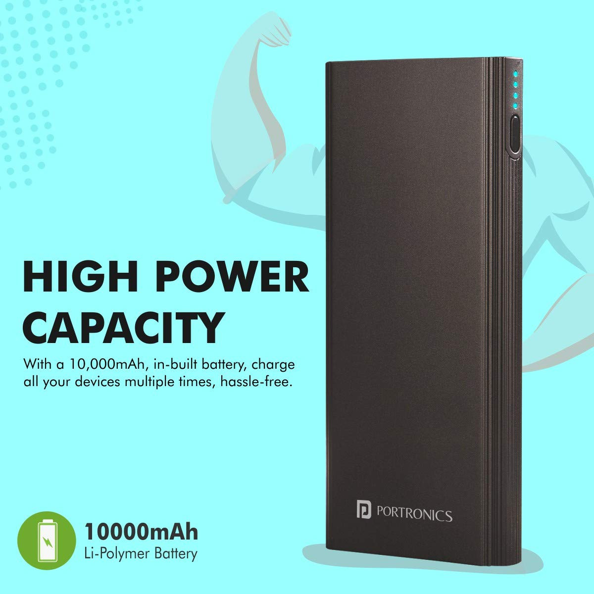 Portronics Power M 10K 18w 10000 mAh Metal Power Bank