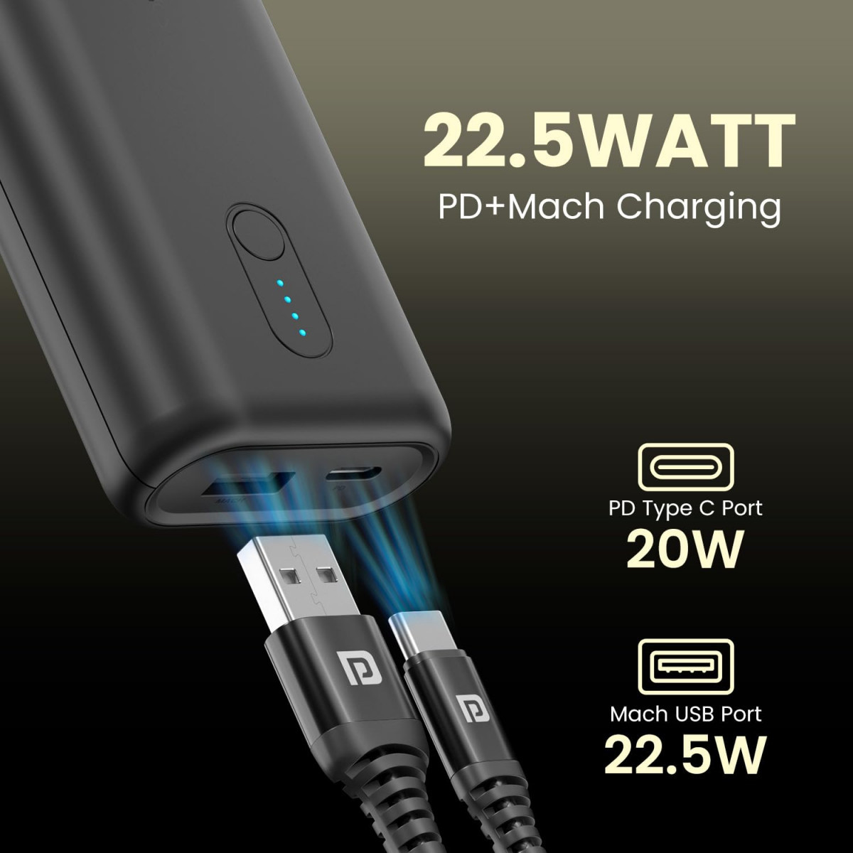 Portronics Power Pod 10K Advanced 10000 mAh Smallest Power Bank with 225W Max Output
