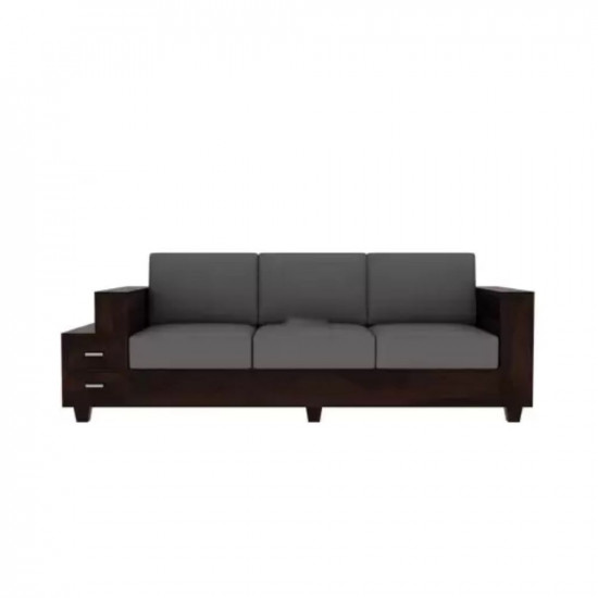 PPI Douceur Furnitures Solid Sheesham Wood 3 Seater Sofa With Storage For Living  Cafe  Office Fabric 3 Seater Sofa Finish Color - Warm Chestnut DIYDo-It-Yourself