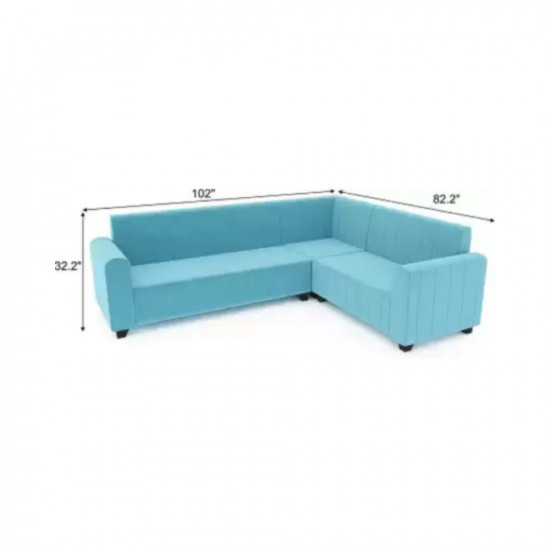 PPI lifestyle furniture Royal aquablue Fabric 6 Seater Sofa Finish Color - AQUA BLUE DIYDo-It-Yourself