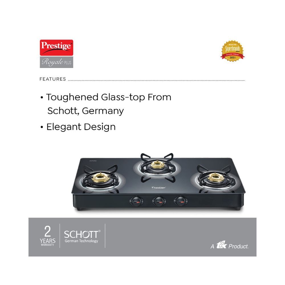 prestige royale plus glass manual gas stove