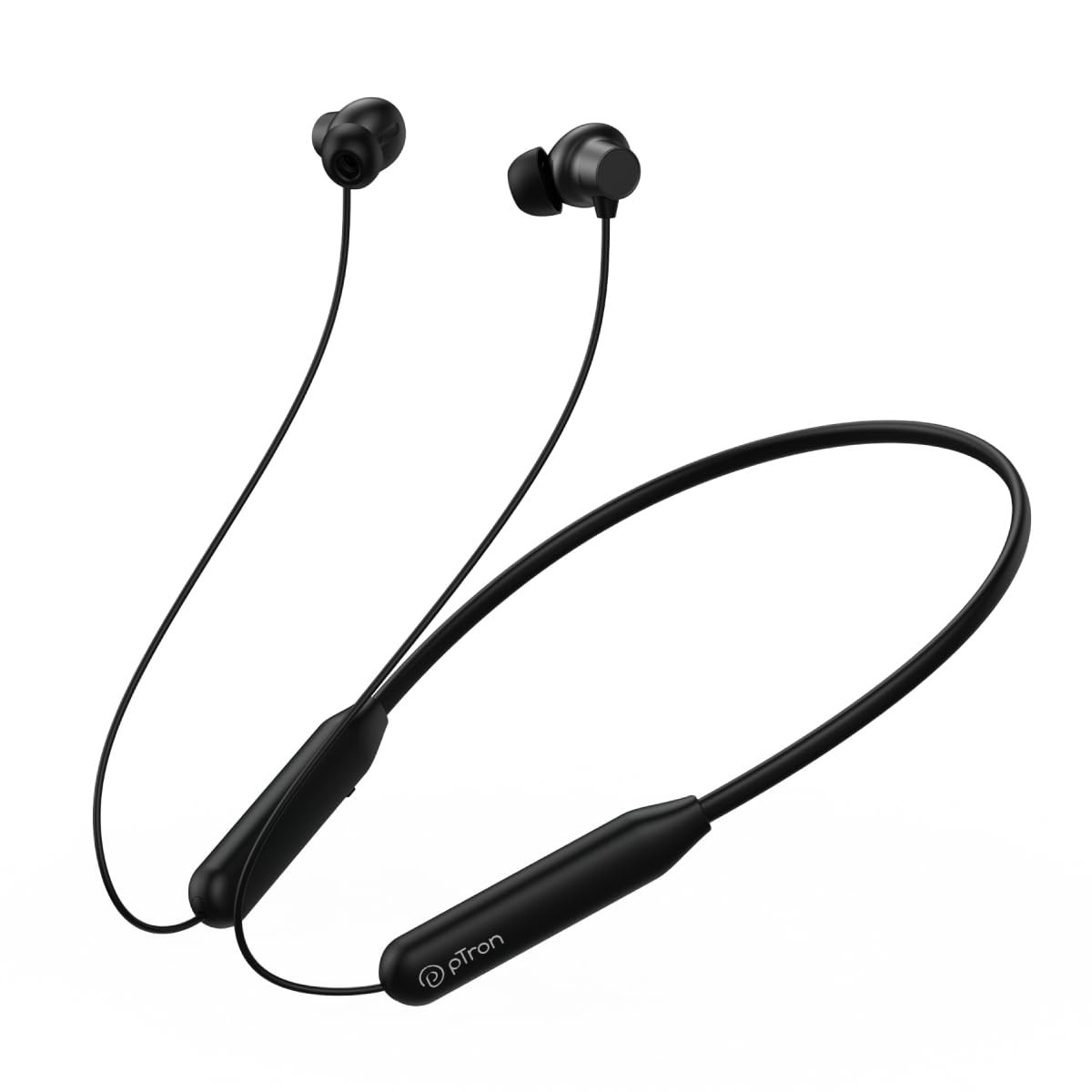 pTron Newly Launched Tangent Eon BT v53 Wireless in-Ear Neckband TruTalk AI-ENC for Clear Calls 13mm Dynamic Driver Deep Bass Type-C Fast Charging Dual Pairing Voice Assistant  IPX5 Grey