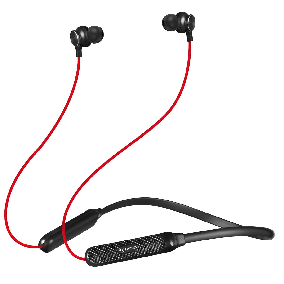 pTron Tangent Duo Bluetooth 52 Wireless in-Ear Headphones 13mm Driver Deep Bass HD Calls Fast Charging Type-C Wireless Neckband Dual Pairing Voice Assistant  IPX4 Water Resistant RedBlack