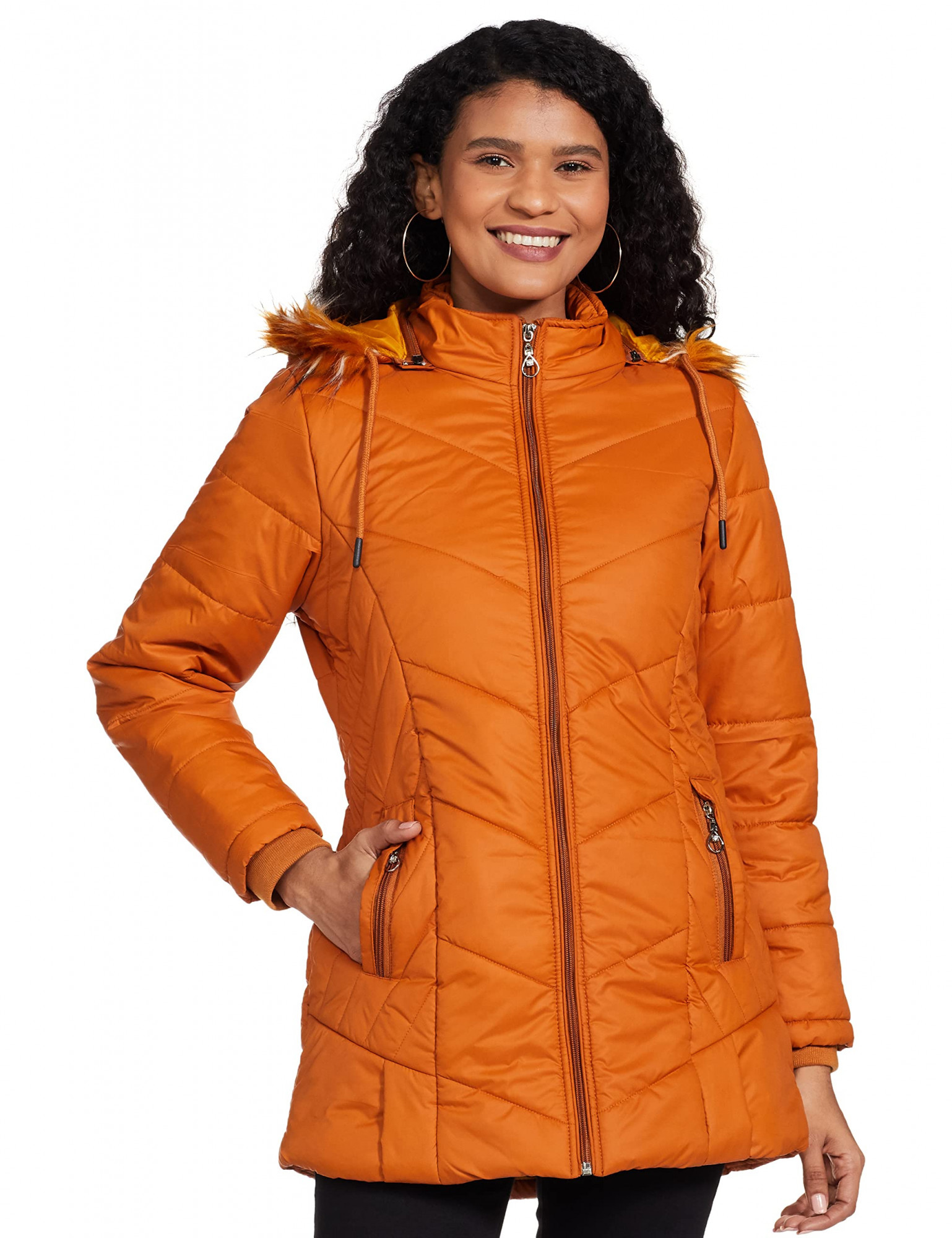 Buy Qube By Fort Collins Women's Parka Coat (89445Q_Lt. Pink at Amazon.in