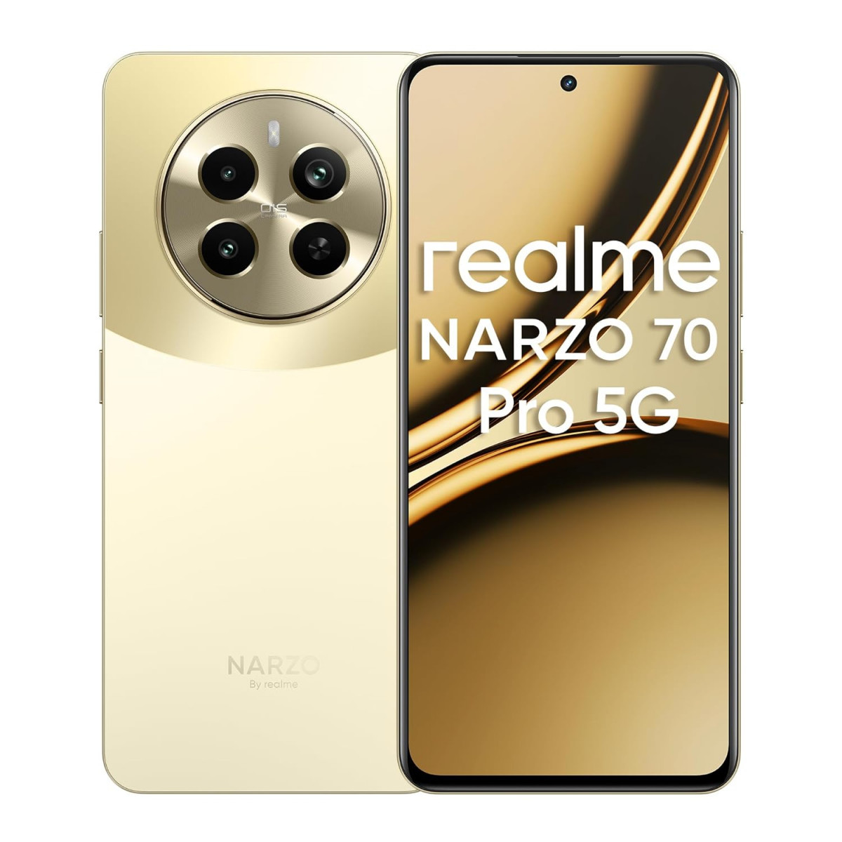 realme NARZO 70 Pro 5G Glass Gold 8GB RAM128GB Storage Dimensity 7050 5G Chipset  Horizon Glass Design  Segment 1st Flagship Sony IMX890 OIS Camera