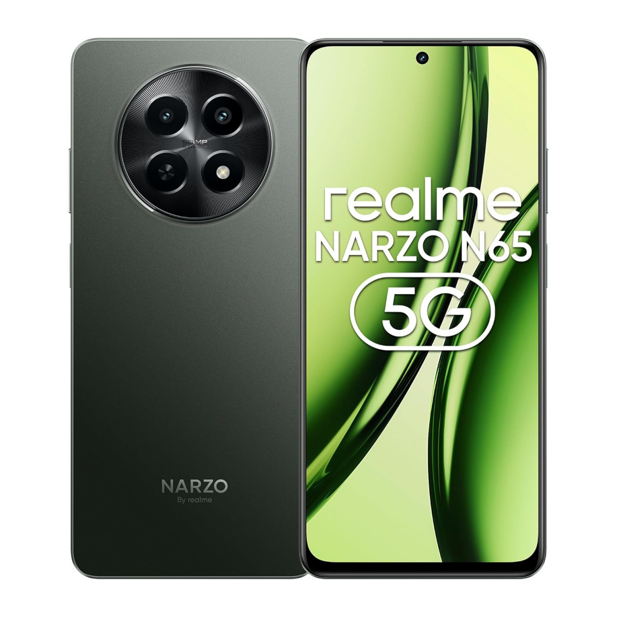 realme NARZO N65 5G Deep Green 4GB RAM 128GB Storage India039s 1st D6300 5G Chipset  Ultra Slim 190g Design  120Hz Eye Comfort Display  50MP AI Camera Charger in The Box