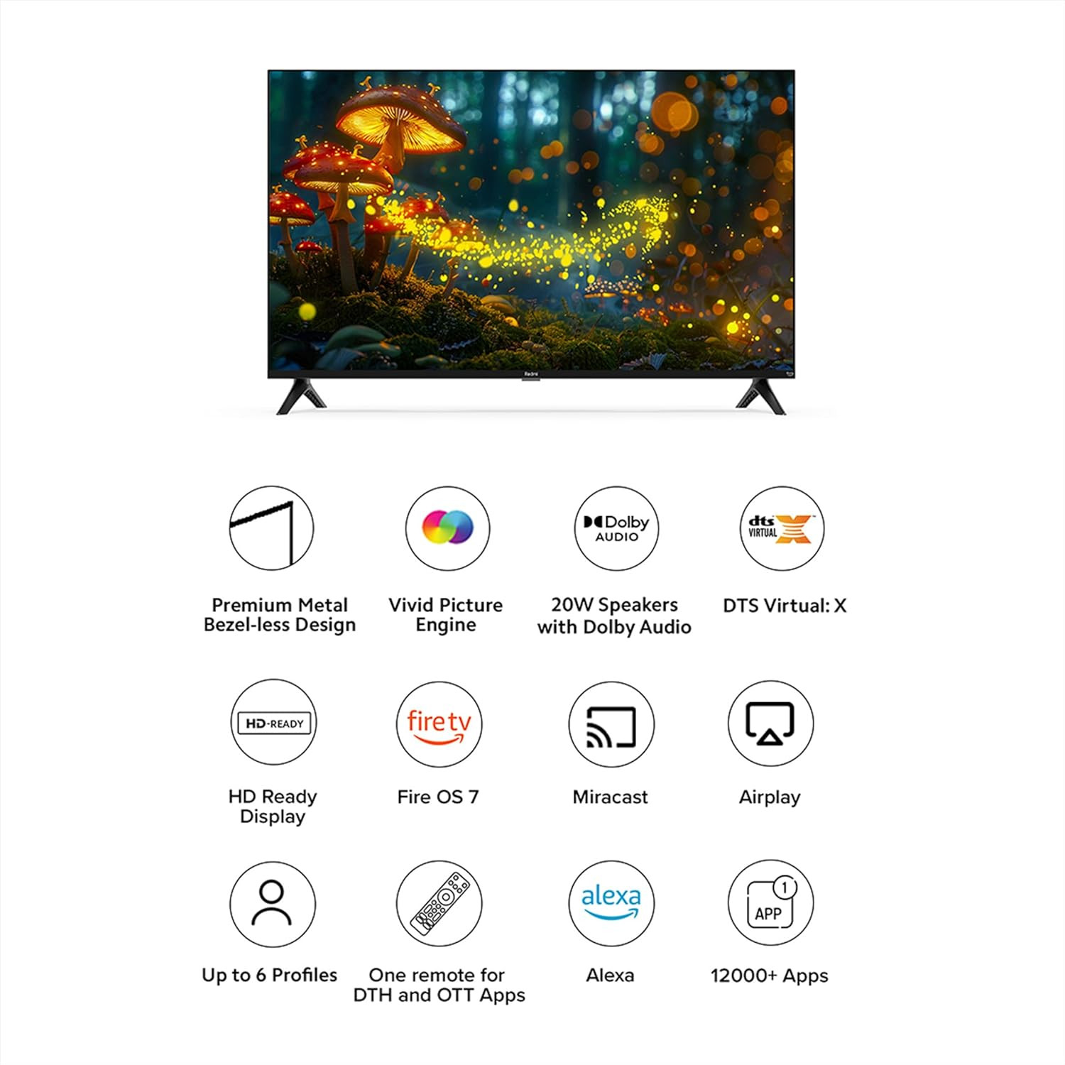 Redmi 80 cm 32 inches F Series HD Ready Smart LED Fire TV L32MA-FVIN Black