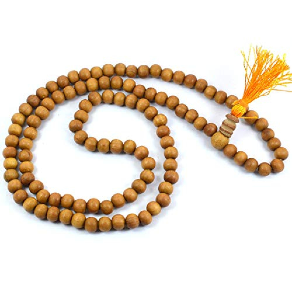 Reiki Crystal Products Natural Chandan Mala Necklace 6 mm Crystal Gem ...