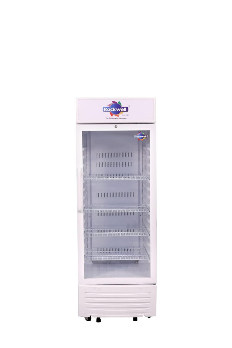 Rockwell 310Ltr Single Glass Door Visi Cooler Internal LED Dynamic Cooling RVC400A White