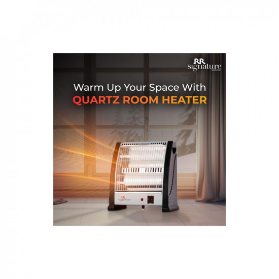 RR Signature QZ-208 Quartz Room Heater for Home with Tip-Over Protection Silent Room Heater with 2 Heat Settings of 800 W for Bedroom Office  Indoor Use ISI Certified with 2 Years Warranty