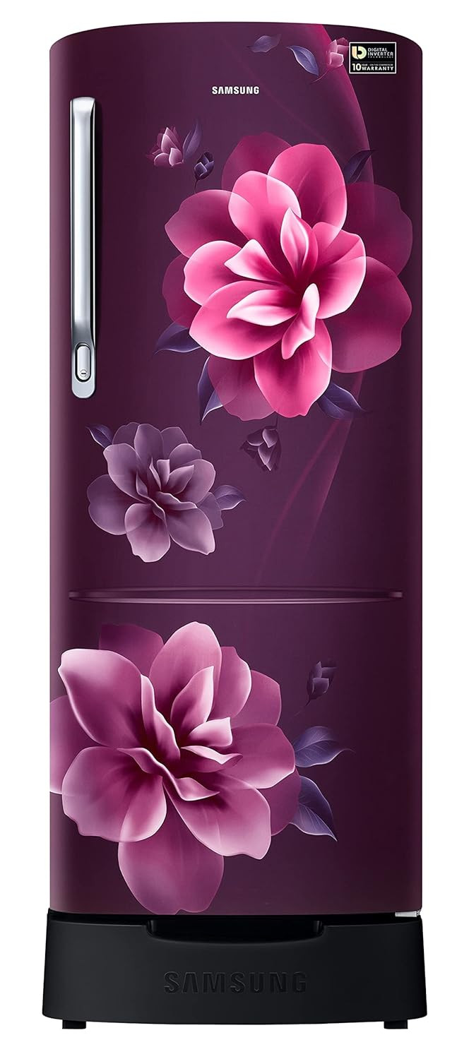 Samsung 223L 3 Star Inverter Direct-Cool Single Door Refrigerator Appliance RR24C2823CRNLCamellia Purple Base Stand Drawer 2023 Model