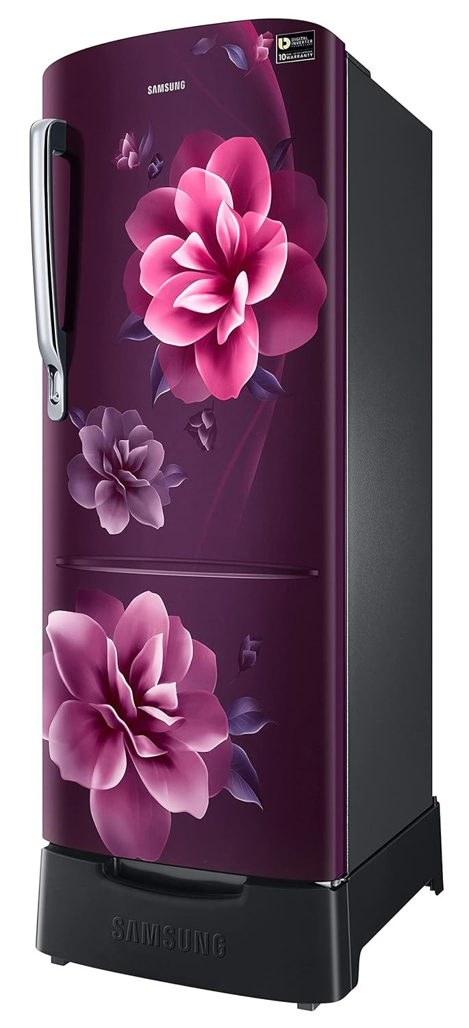 Samsung 223L 3 Star Inverter Direct-Cool Single Door Refrigerator Appliance RR24C2823CRNLCamellia Purple Base Stand Drawer 2023 Model