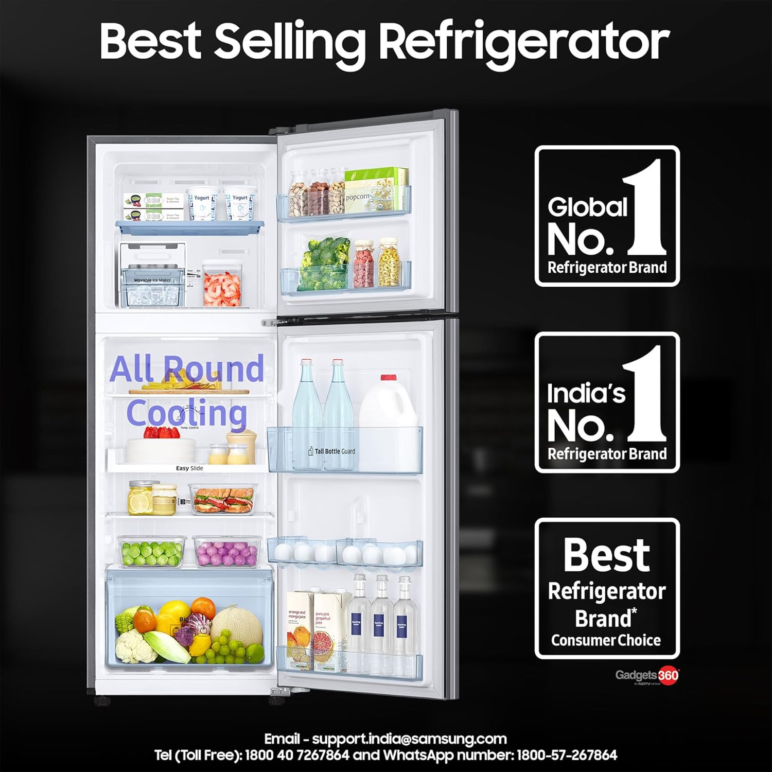 Samsung 236 L 2 Star Digital Inverter Frost Free Double Door Refrigerator RT28C3032GSHL Gray Silver 2024 Model