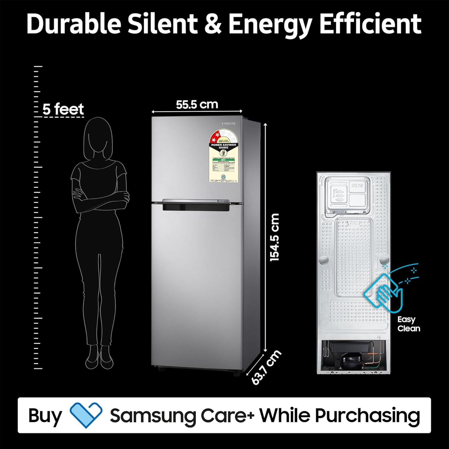 Samsung 236 L 2 Star Digital Inverter Frost Free Double Door Refrigerator RT28C3032GSHL Gray Silver 2024 Model