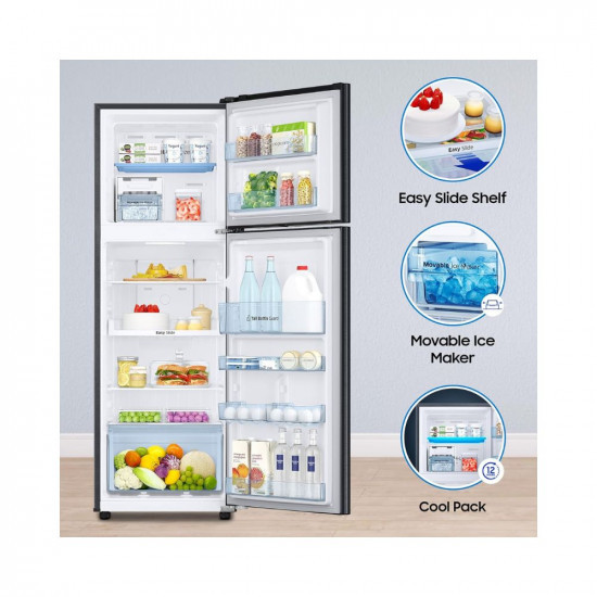 Samsung 256 L 3 Star Convertible Digital Inverter with Display Frost Free Double Door Refrigerator RT30C3733BXHL Luxe Black 2023 ModelArshi