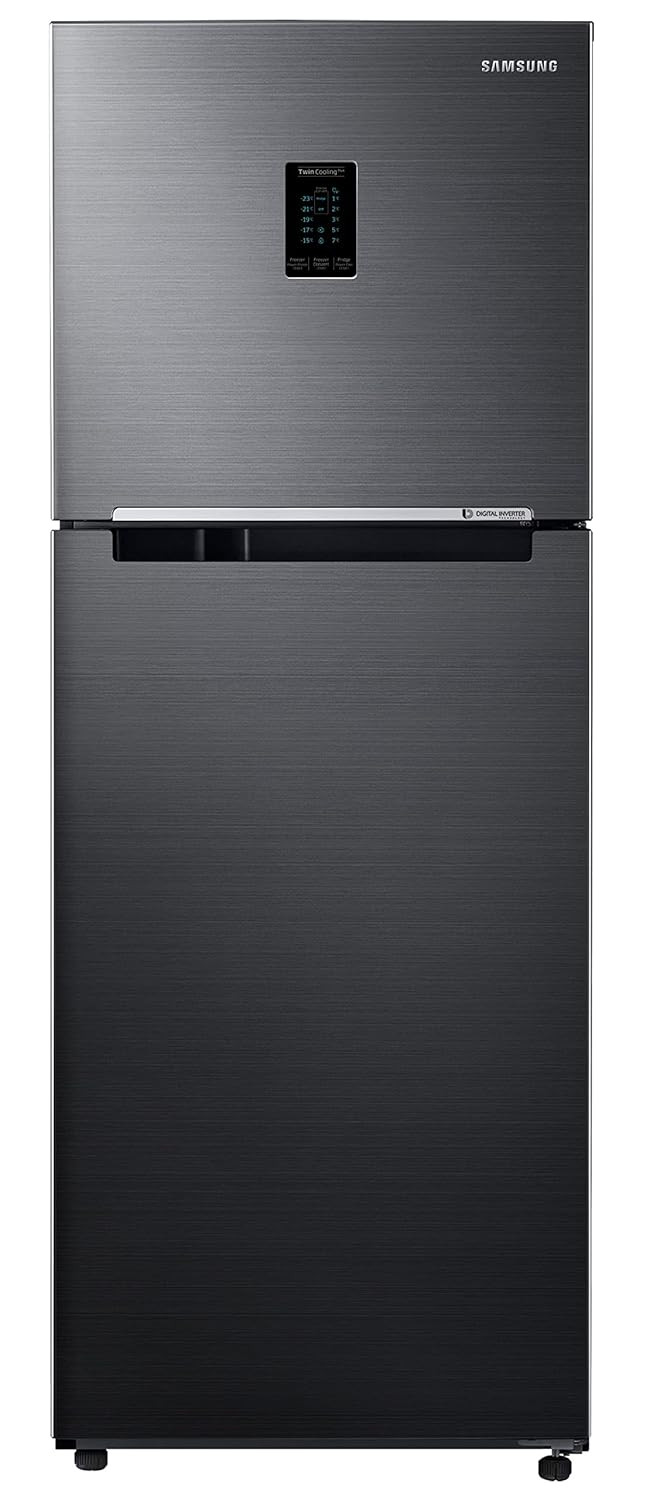 Samsung 301L 2 Star Inverter Frost-Free Convertible 5 In 1 Double Door Refrigerator Appliance RT34C4522BXHLLuxe Black 2023 Model