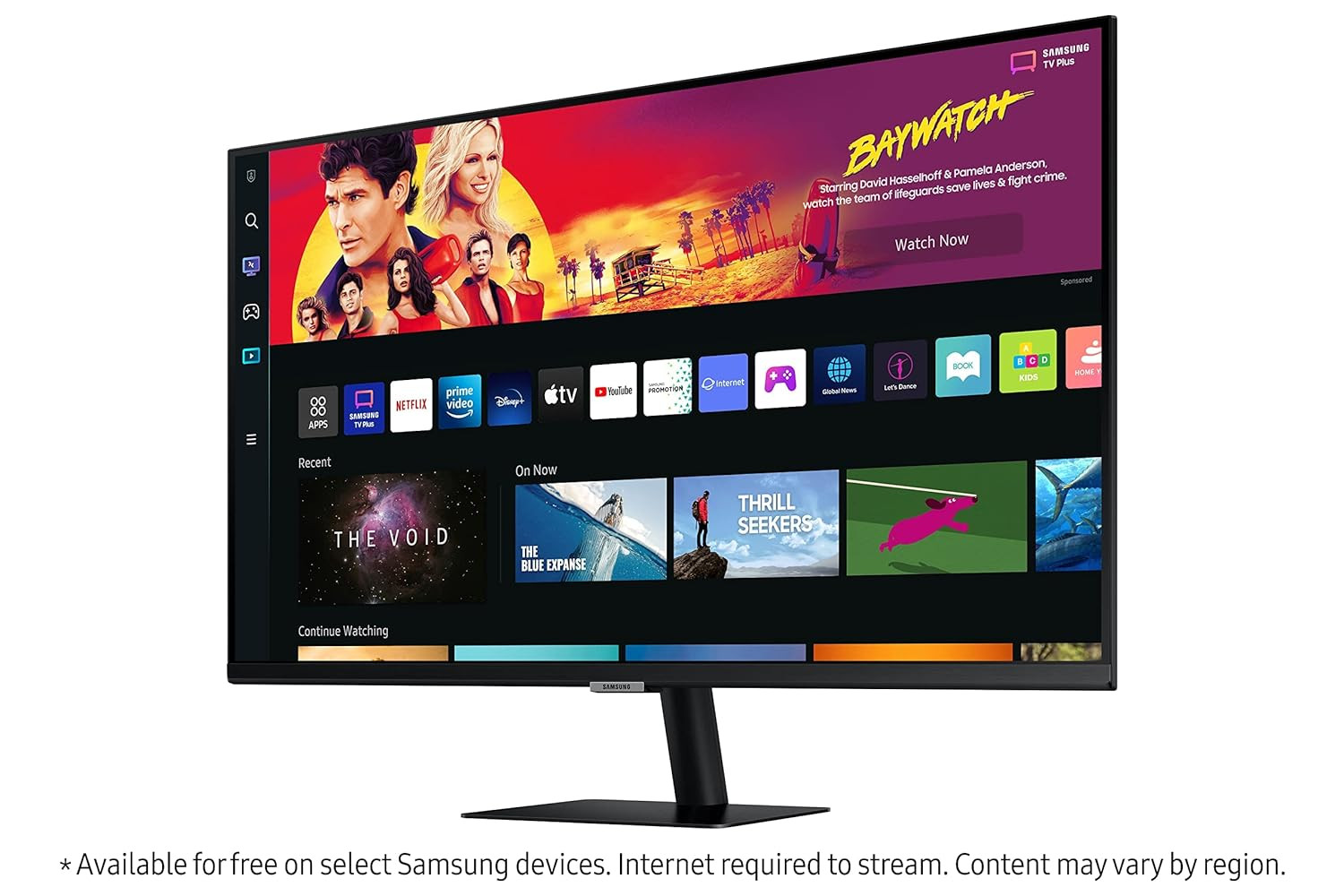 Samsung 32-inch80cm LED 3840 x 2160 Pixels M7 4K UHD Smart Monitor Type-C Smart TV apps TV Plus Office 365 Apple Airplay Dex Bluetooth IOT Speakers Remote LS32BM700UWXXL Black