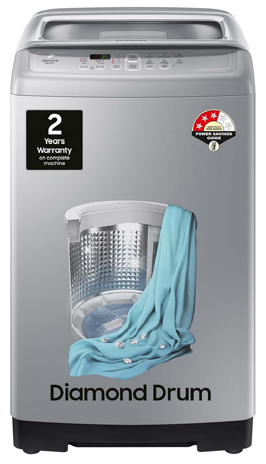 Samsung 7 kg 3 star Fully-Automatic Top Load Washing Machine WA70A4002GSTL Imperial Silver