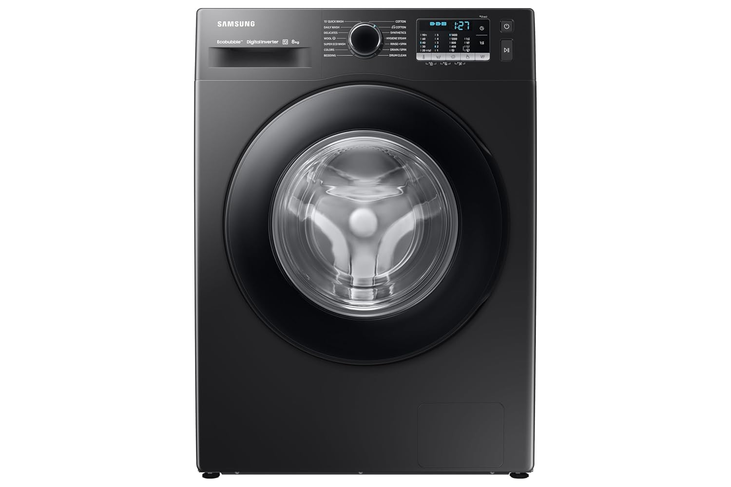 Samsung 8 kg Hygiene Steam with Inbuilt Heater Digital Inverter Fully-Automatic Front Load Washing Machine WW80TA046AB1TL Black