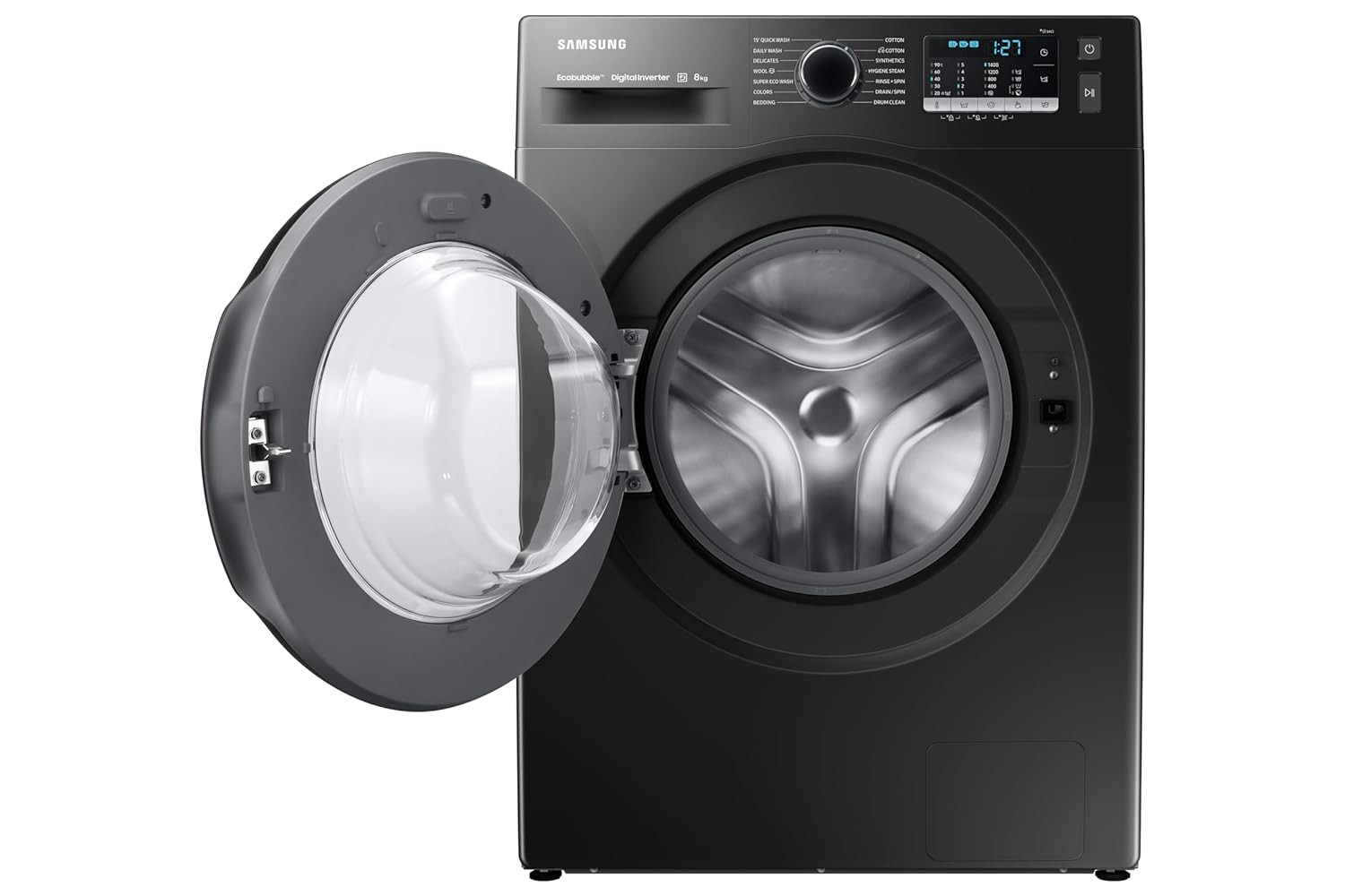 Samsung 8 kg Hygiene Steam with Inbuilt Heater Digital Inverter Fully-Automatic Front Load Washing Machine WW80TA046AB1TL Black