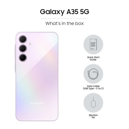 Samsung Galaxy A35 5G Awesome Lilac 8GB RAM 128GB Storage  Premium Glass Back  50 MP Main Camera OIS  Nightography  IP67  Corning Gorilla Glass Victus  sAMOLED with Vision Booster