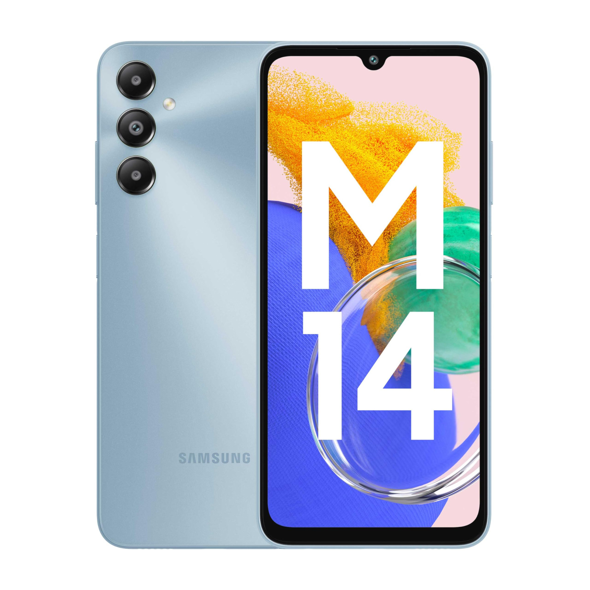 Samsung Galaxy M14 4G Arctic Blue4GB64GB  50MP Triple Cam  5000mAh Battery  Snapdragon 680 Processor  2 Gen OS Upgrade  4 Year Security Update  8GB RAM with RAM Plus  Without Charger