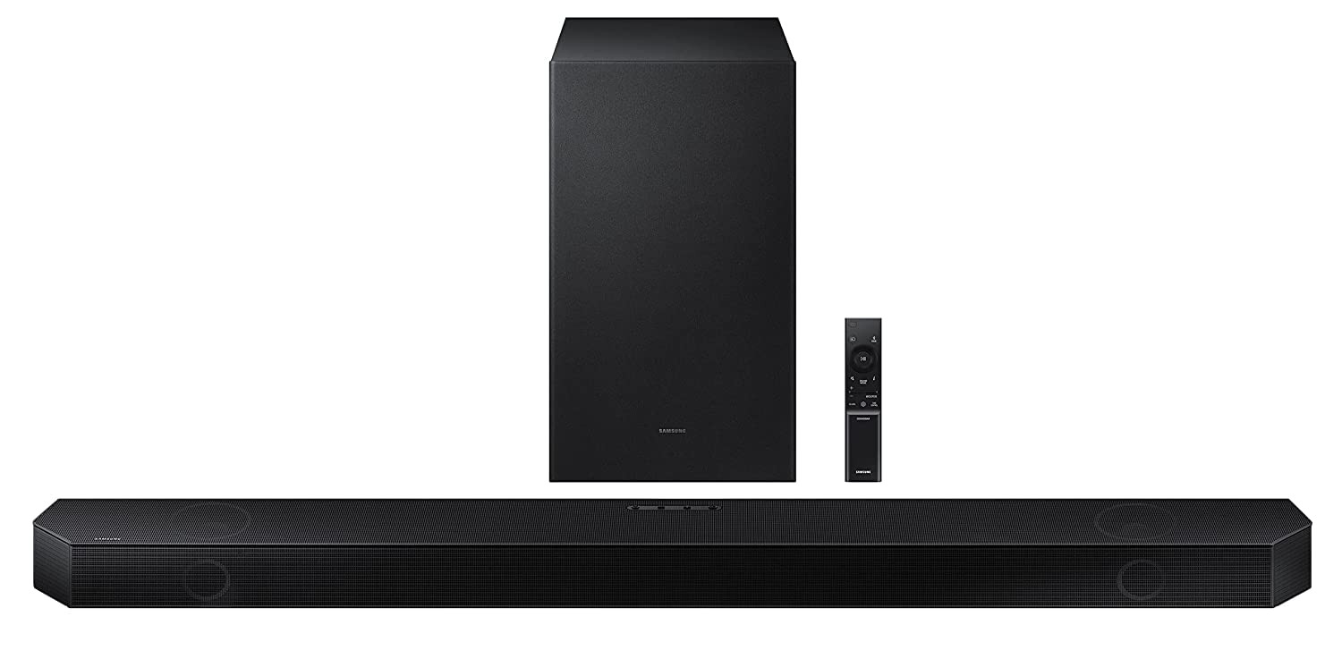 Samsung Q-Symphony soundbar Q700CXL with 3 Channels 1 subwoofer Channel and 2 up-Firing Channels Dolby Atmos with Google  Alexa Smart Speaker Black