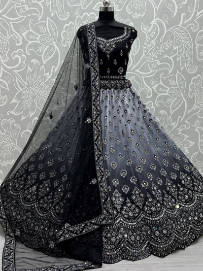 Indian designer black lehenga choli with designer blouse for wedding  outfits | Black lehenga, Beautiful dress designs, Indian designer outfits