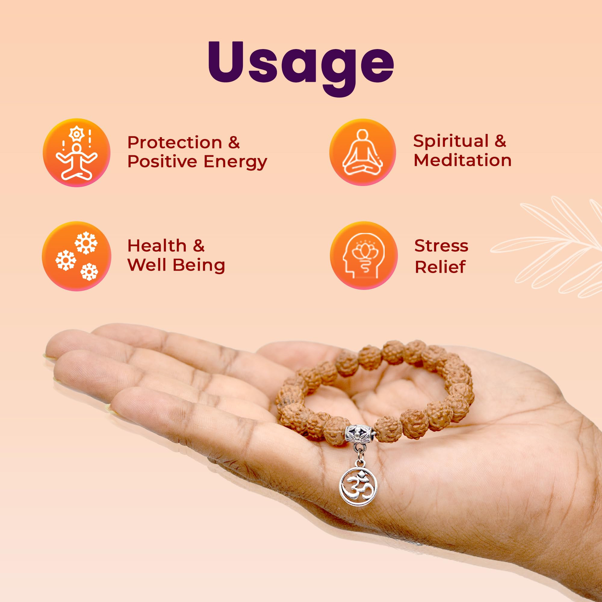 7mm Original Rudraksha Heart Mala Chakra Bracelet Yoga Healing Prayer Charm  Women's Jewelry Beaded Strand Bracelet Wholesale