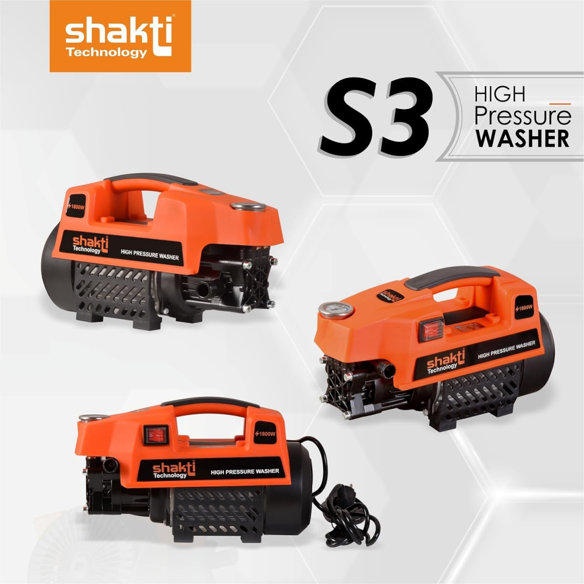 Shakti Technology S3 High Pressure Car Washer Machine 1800 Watts and Pressure 120 Bar for Cleaning Car Bike  Home