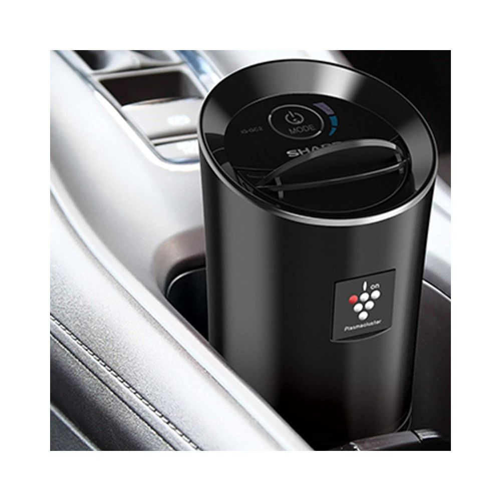 SHARP Car Air Purifier with Plasmacluster Removes Bacteria Virus Odor Mold VOCs I JAPAN TECHNOLOGY I Pre Filter I Suitable for Hatchback Sedan and SUVs  Cover 36 m I IG-GC2E-B I Black