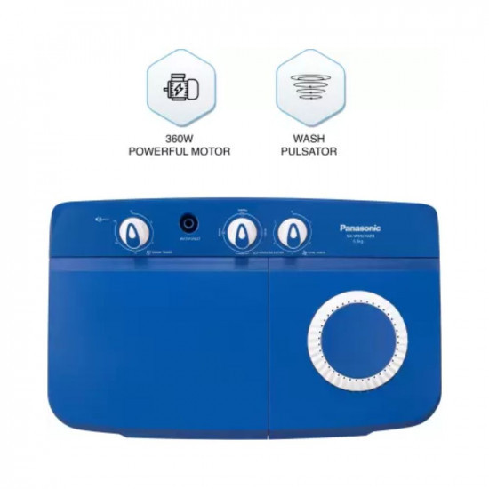 Shukla Panasonic 65 kg Semi Automatic Top Load Washing Machine Blue White NA-W65L7ARB