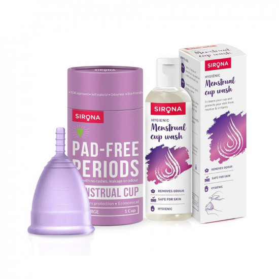 Purple Menstrual Cup Reusable Pad Periods with No Rashes, Leakage or Odour  for Women (Medium) : : Health & Personal Care