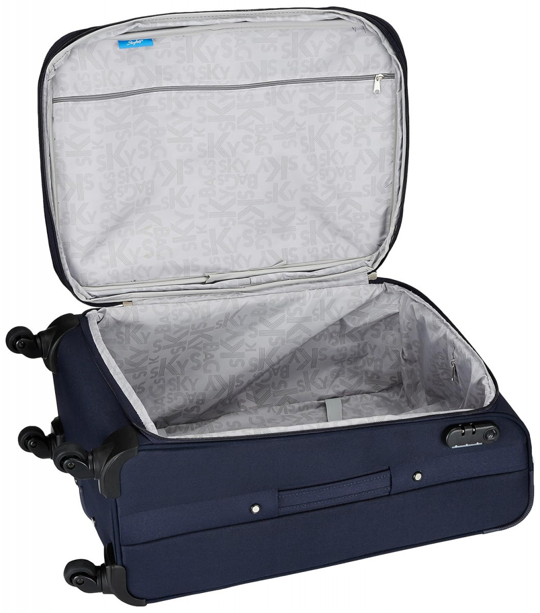 Skybags 68 cms Medium Check-in Polyester Soft Sided 4 Wheels Spinner LuggageSuitcaseTrolley Bag- Blue