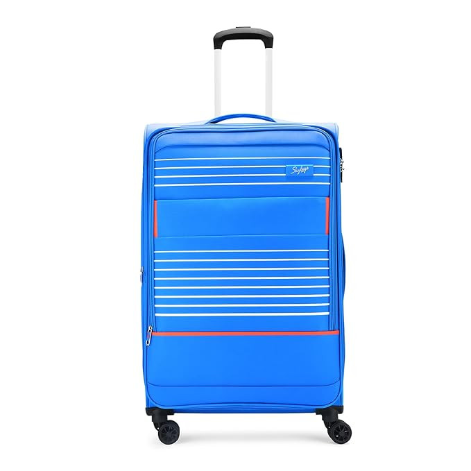 Skybags Beach Polyester Softsided 79 cm Large Check-in Stylish Luggage Trolley with TSA 8 Wheels Blue Trolley Bag - Unisex